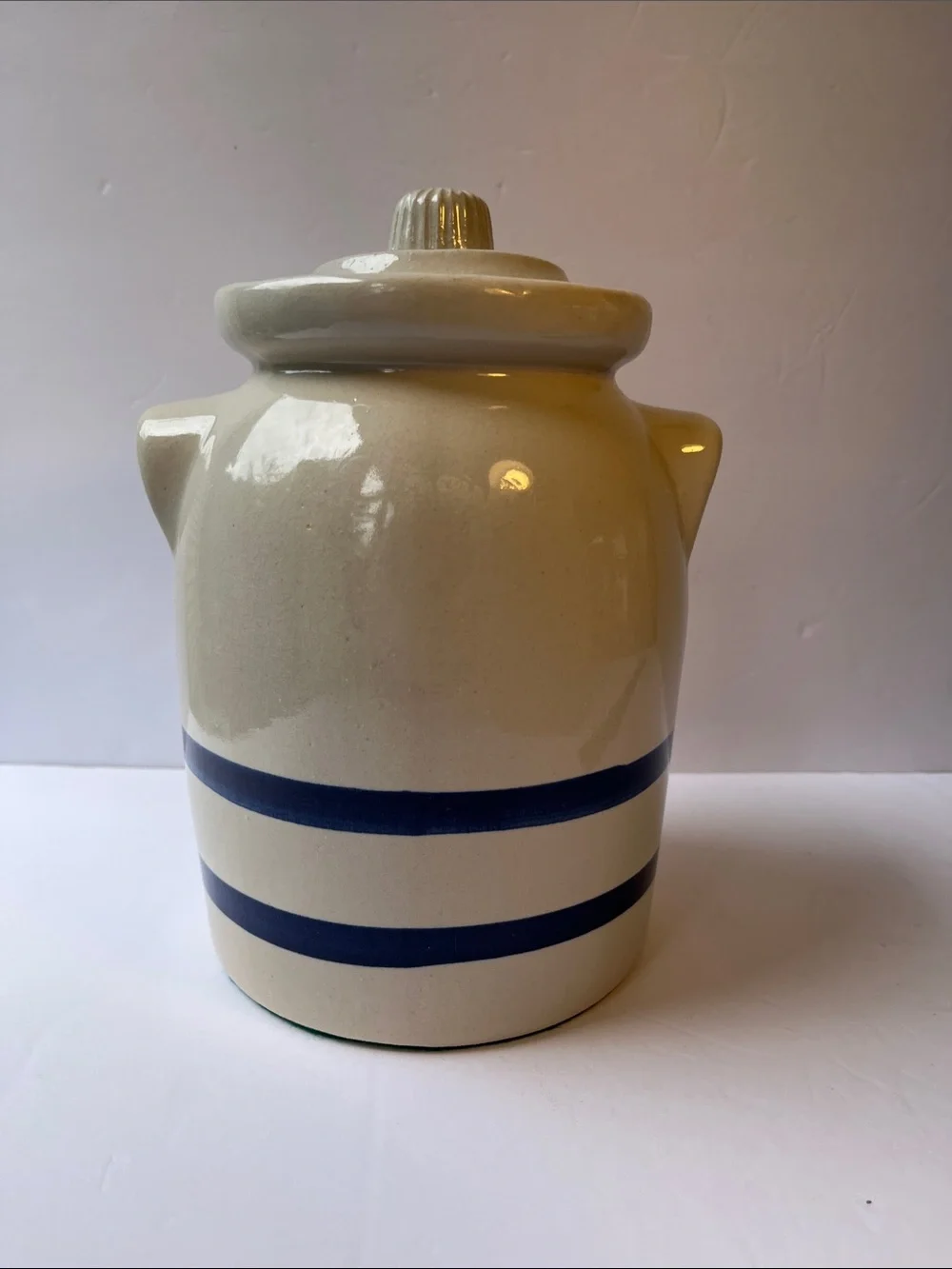 Vintage Robinson Ransbottom Stoneware Canister Crock with Lid 9